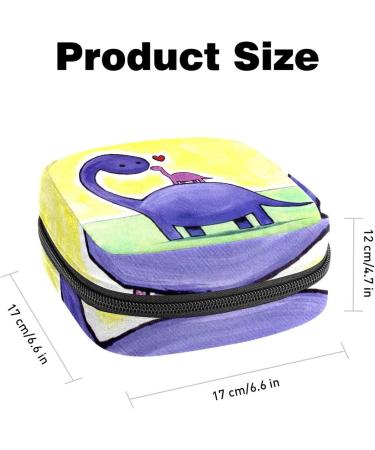 Stylish Menstruation Pad Bag with Zipper - Cute Dinosaur Design for Women and Girls | Ideal Tampon & Napkin Organizer - Buy Online on GoSupps.com