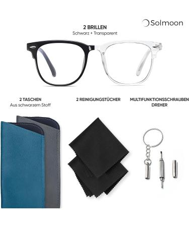 Buy Solmoon Blue Light Filter Glasses for Men & Women - Premium Round Transparent Computer Glasses - Reduce Visual Fatigue & Protect Your Eyes - Buy Online on GoSupps.com