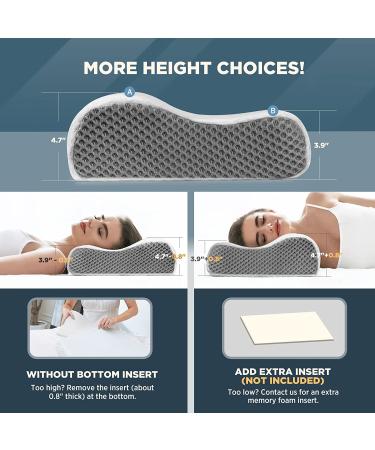 Osteo Adjustable Memory Foam Pillow for Pain Relief - Orthopedic Contour Pillow for Sleeping - Dark Grey (Firm) 23.6 inches - Buy Online on GoSupps.com