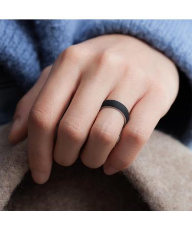 ThunderFit Silicone Wedding Bands for Women - Breathable 2 Layer Multipack | 5.5mm Wide & 1.5mm Thick | Variety Colors (Black-White Marble-Black Light Red) | Sizes 6.5-7 - Buy Online on GoSupps.com