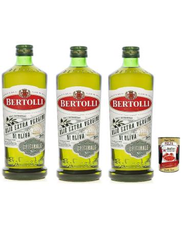 Bertolli Extra Original Olive Oils 1 Pack (3 x 1000 ml) + Italian Gourmet Polpa