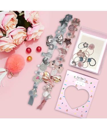 Buy 36 Cute Baby Girl Hair Clips & Elastic Hair Ties - Pink Hair Jewelry Set for Toddlers & Teens - Buy Online on GoSupps.com