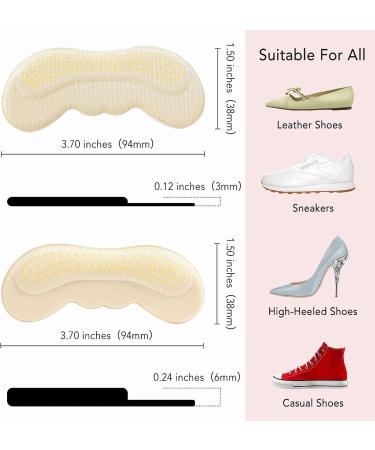 OKGL Heel Grips Liner Cushions Inserts - 2 Pairs for Improved Shoe Fit and Comfort, Prevent Heel Slip and Blister - Reusable Heel Pads Snugs for Men and Women - Buy Online on GoSupps.com