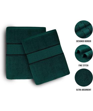 Fluffy 100% Cotton Dark Green Bath Sheets Set of 2 - Eco-Friendly, Super Soft & Highly Absorbent - Oeko-Tex Certified - 34 x 66 Inches - Buy Online on GoSupps.com
