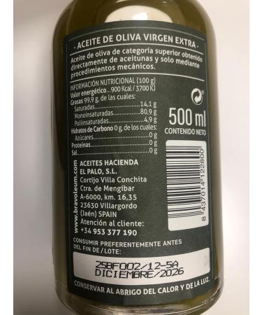 HACIENDA EL PALO | Huile d'olive extra vierge extra premium sans filtration 500 ml - Buy Online on GoSupps.com