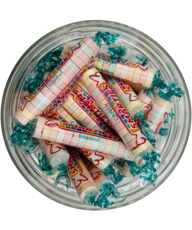 Simway Sweets Jar 555g - Smarties Tropical Rolls - Individually Wrapped American Sweets - Approximately 64 Pieces - Buy Online on GoSupps.com