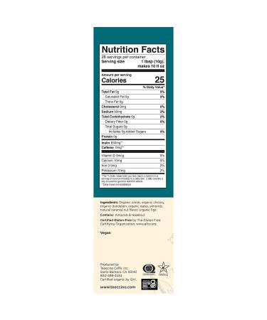 Teeccino Dandelion Caramel Nut Herbal Coffee, Prebiotic & Gluten Free - 10oz (Pack of 3) - Buy Online on GoSupps.com