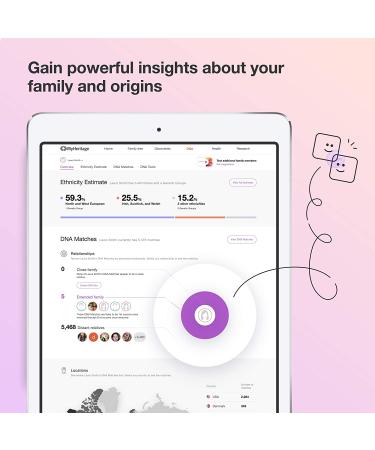 MyHeritage DNA Test Kit: Ancestry & Ethnicity Genetic Testing with DNA Matching - 2,114 Geographic Regions Covered - Buy Online on GoSupps.com