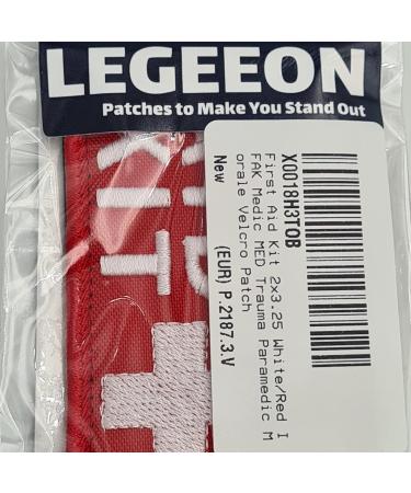LEGEEON First Aid Kit IFAK - 2x3.25 White/Red Medic Trauma Paramedic Hook Patch | International Shipping Available - Buy Online on GoSupps.com
