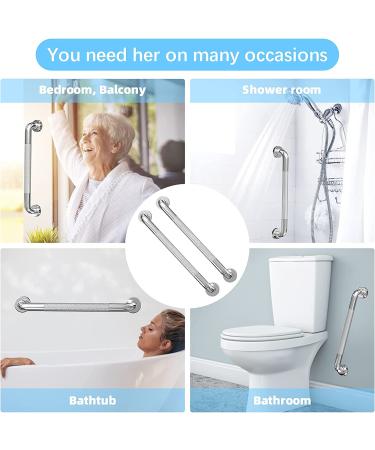 Grab Bars for Bathroom - 2Pack 16'' Grab Bars for Bathtubs and Showers Anti Slip Shower Grab Bar Knurled Shower Handle Assist Balance Support for Handicap Elderly Seniors Pregnant(16'') 16" - Buy Online on GoSupps.com