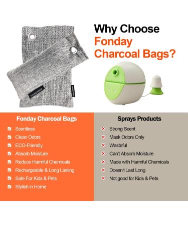 12 Packs Fonday Bamboo Charcoal Deodorizer Bags - Odor Eliminator & Air Purifier for Gym Shoes Cars Pets & Closets - Buy Online on GoSupps.com
