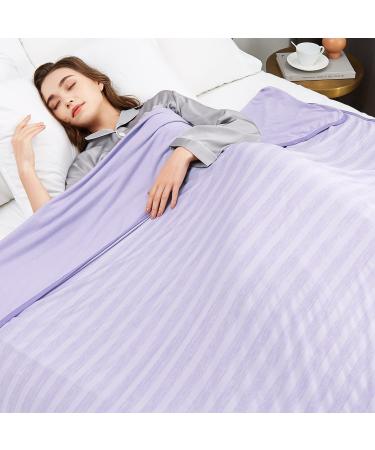 Guohaoi Cooling Blankets for Hot Sleepers Arc-Chill Q-Max 0.5 Cool Fiber 100% Oeko-Tex Certified Twin Full Size Lightweight Summer Cool Blanket for Travel/Outdoor Ultra Cold Breathable 60''x90'' Purple 60" 90"
