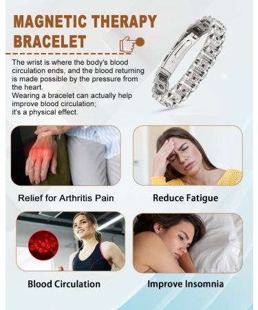 EnerCoppeX Magnetic Bracelets for Women Stainless Steel Bracelet with Effective Healing Magnets Adjustable Jewelry Gift (STB-2475ESDWK) - Buy Online on GoSupps.com