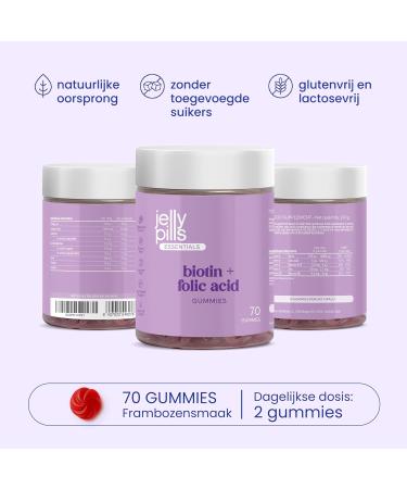 Jelly Pills Biotin 10000 mcg + Folic Acid & Zinc 60 Vegan Gummies Sugar Free Raspberry Flavor For Hair Growth Stronger Nails & Skin Health - Buy Online on GoSupps.com
