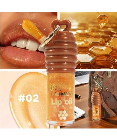 Vienflona Honey Lip Oil No-Sticky Gloss Lip Balm Lip Care Moisturizing Hydrating And Nourishing Lips for Moisturized Shiny Lips(02#) - Buy Online on GoSupps.com