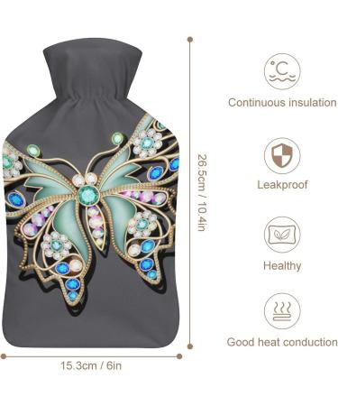 Butterfly Hot Water Bottle with Plush Cover | Hand Warmer for Adults & Children | 26.5x15.3cm - International Shipping Available - Buy Online on GoSupps.com
