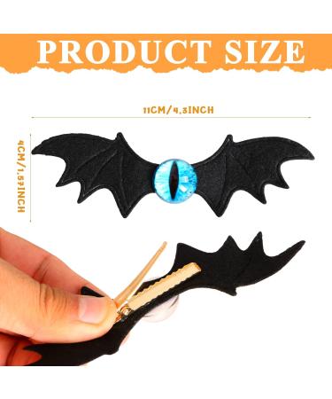 2 Pack Halloween Hair Clips Bat Wings Hair Clip for Women and Girls Halloween Hair Accessories Bat Demon Eye Hair Clips for Halloween Costume Cosplay Party - Buy Online on GoSupps.com