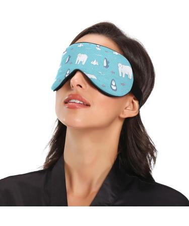Haskirky Light Blocking Eye Mask - Adjustable Adult Men and Women Travel Mask for Business Trips, Yoga, Meditation - Penguins and Polar Design - Deep Sleep Comfort - Buy Online on GoSupps.com