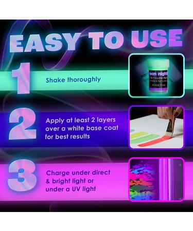 neon nights Glow in The Dark Paint Set - 8 Pack UV Acrylic Paints - Self Luminous 20mL for Halloween & Holiday Decor - Blacklight Activated - Buy Online on GoSupps.com