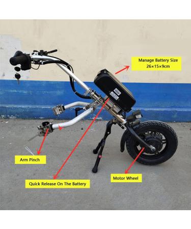 500W Electric Handcycle Wheelchair Attachment Endurance 90km Handbike Wheelchair Conversion Kit with 17Ah Li-Battery and 12In Wheels A - Buy Online on GoSupps.com