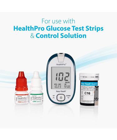 HealthPro Glucose Monitoring Meter with Lancing Device & 10 Lancets - Accurate Blood Sugar Testing Kit - Buy Online on GoSupps.com