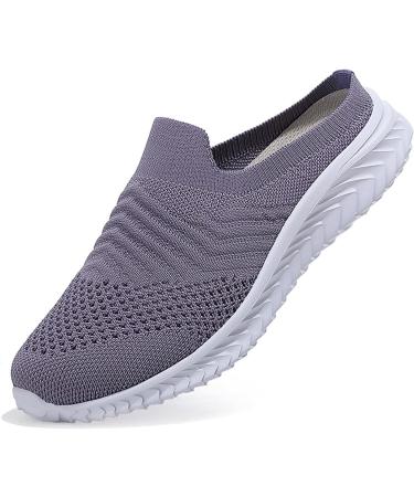 Women's White Sneakers for Fitness & Walking - Soft Sole Slip-On & Lace-Up Shoes - Purple 37 EU - Buy Online on GoSupps.com