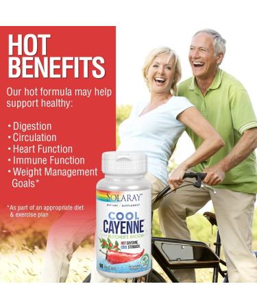 Solaray Cool Cayenne Pepper 40,000 HU with Butchers Broom | 90 VegCaps for Circulation Support - Buy Online on GoSupps.com