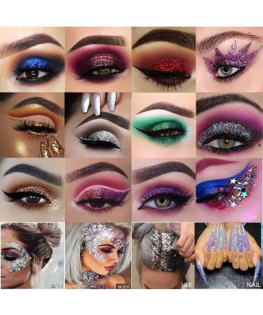 40 Colors Glitter Eyeshadow Palette + Glitter Glue | Sparkly Eye Makeup Kit for Women - Buy Online on GoSupps.com