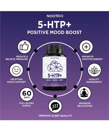 Nootrix 5-HTP+ 200mg with Calcium (2-Pack) - 120 Capsules | Non-GMO & Gluten-Free - Buy Online on GoSupps.com