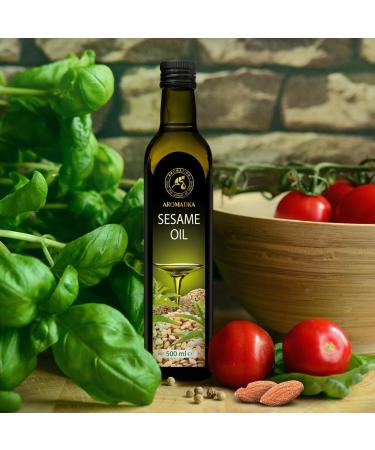 Sesame Oil 500ml - Pure Cold Pressed Oil for Cooking & Hair Care - Natural Sesamum Indicum for Food & Beauty - Buy Online on GoSupps.com