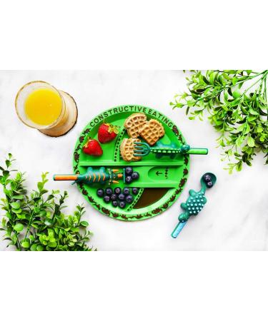Made in USA Dinosaur Combo: Utensil Set, Plate, Placemat for Toddlers, Infants, Babies & Kids - Safety Tested Materials - Buy Online on GoSupps.com