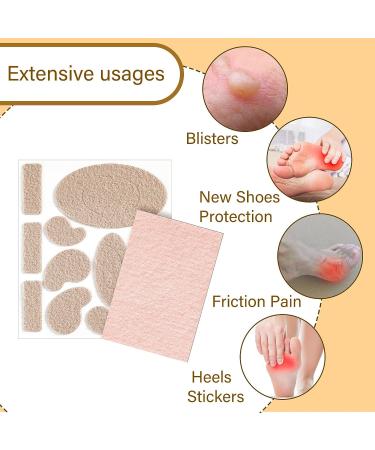 Moleskin for Feet Set | 30 Sheets + 110 Flannel Pads + 20 Tape Patches | Heel Blister Protection and Anti-Wear Padding - Buy Online on GoSupps.com