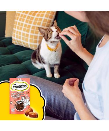 TEMPTATIONS MEATY BITES Cat Treats Adult Salmon Flavour 42.5g Pouch (7 Pack) - Buy Online on GoSupps.com