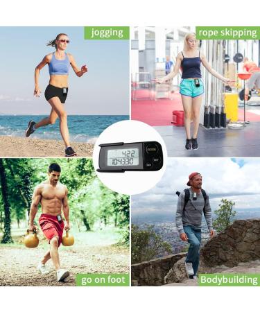 Buy Aoreun Portable 3D Pedometer - Clip-On No App Needed 30 Days Memory for Accurate Step Tracking - Buy Online on GoSupps.com