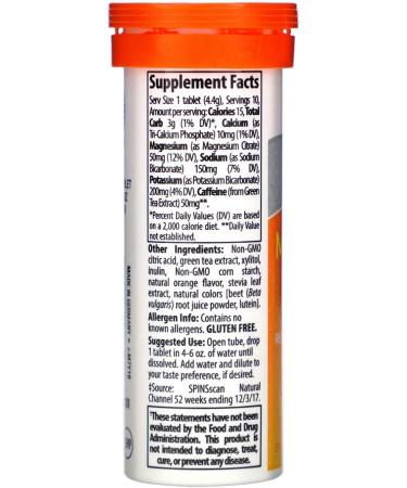 Trace Minerals Max Hydrate Energy Effervescent Tablets - Orange Flavor (1.55 oz) - Buy Online on GoSupps.com