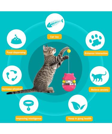 Interactive 3-in-1 Cat Toys | Red Cat Food Dispenser & Spring Toy for Slow Feeding & Training - Buy Online on GoSupps.com
