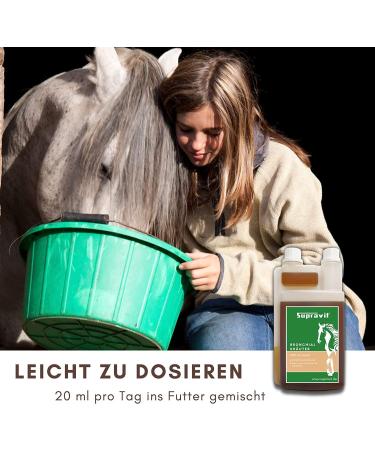 Supravit Bronchial Herbs for Horses | 1000ml Liquid Herbal Mixture | Supports Airway Health with 14 Natural Ingredients - Buy Online on GoSupps.com