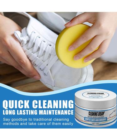 GNAUMORE Shoes Whitening Cream Multi-Functional White Shoes Cleaner Cream White Shoe Cleaning Cream Shoes Whitening Cleansing Gel Multifunctional Shoe Polish Sponge White Shoe Cleaner - Buy Online on GoSupps.com