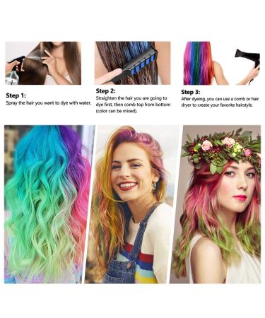 Ebanku Temporary Hair Chalk Comb - 6 Color Washable Set for Girls, Kids Gifts - Perfect for Cosplay, DIY, Halloween, Christmas, Birthday Party - Children's Day - 6P - Buy Online on GoSupps.com