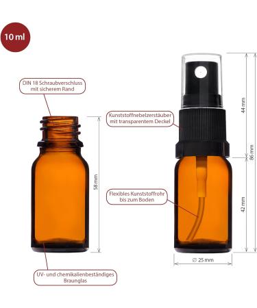 Handsunity 15ml Amber Glass Spray Bottles Set - 12PC with Atomizer & 29 Accessories - Perfect for Essential Oils & Pharmacy Use - Buy Online on GoSupps.com