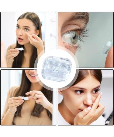 Portable Contact Lens Container Set - Travel-Friendly Organizer with Tweezers | Transparent Storage Solution - Ideal Gift for Women at Home or Dormitory | Shop Rei Blue - Buy Online on GoSupps.com