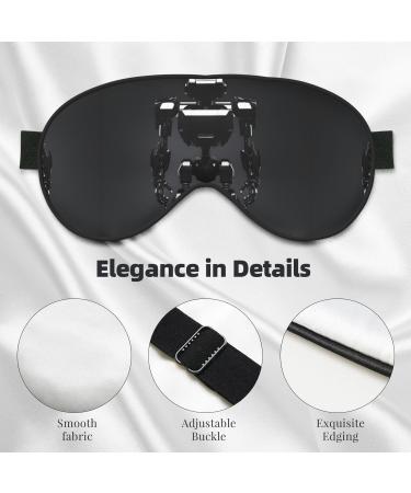SSIMOO Black Robot Print Eye Mask - Ultra-Soft Light-Blocking for Optimal Comfort & Restful Sleep - International Shipping Available - Buy Online on GoSupps.com