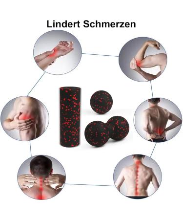 Fascia Roller Set for Deep Tissue Massage | Relief for Spine Neck & Back - Includes Massage Ball & Peanut Lacrosse Ball | Enhance Flexibility - Buy Online on GoSupps.com