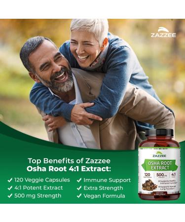 Zazzee Herbal Respiratory Lung Health Support Bundle | Organic Mullein Leaf Extract Plus 4:1 OSHA Root Extract Capsules | Non-GMO Vegan & ISO Lab Tested (120 Servings Each) - Buy Online on GoSupps.com