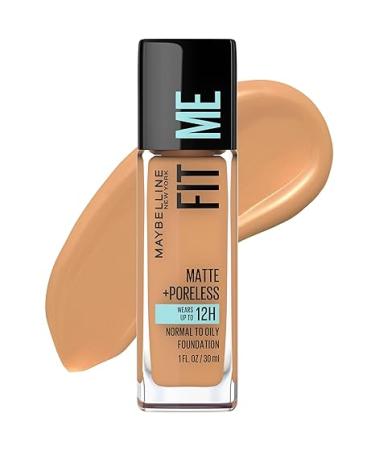 Maybelline Fit Me Matte + Poreless Liquid Oil-Free Foundation Makeup, Toffee, 1 Count