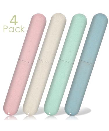 4 Pack Travel Toothbrush Case - Portable Breathable Holder for Travel, Camping, School & Home - Buy Online on GoSupps.com
