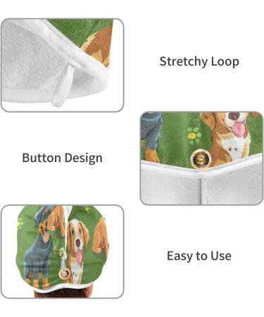 Cartoon Dog Hair Towel 2 Pack - Super Absorbent Quick Dry Hair Turbans for Women & Girls - Buy Online on GoSupps.com