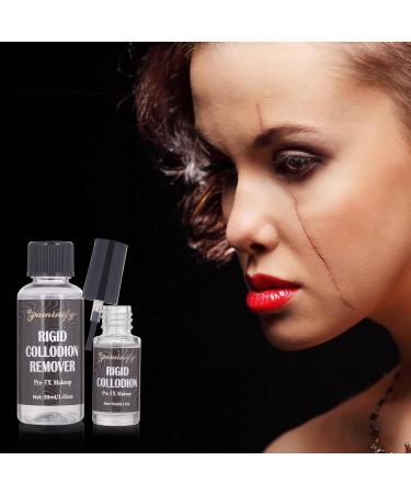 Makeup Rigid Collodion & Remover Kit - Liquid Scar Makeup for Halloween | SFX Scarring Liquid with Brush (5ml + 30ml - Buy Online on GoSupps.com