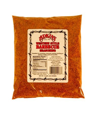 Adkins Western Style Barbecue BBQ Seasoning 16 OZ All Natural 1 Pound (Pack of 1)