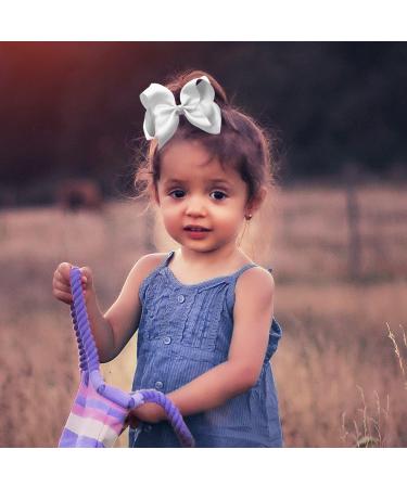 Ribbon Hair Bow Clips 6 Inch White Grosgrain Ribbon Hair Pins Bow Hair Barrettes Alligator Clips Fashionable Hair Accessories for Girls Women Toddlers Christmas Wedding Birthday A3HDJFJ (white) - Buy Online on GoSupps.com